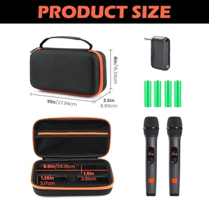 Wireless Microphone Case Compatible with JB-L Wireless Two Microphone System, Dual Wireles-s Mic Storage Portable Mic Box for Rechargeable Battery Receivers Adapter(COLOR:A)