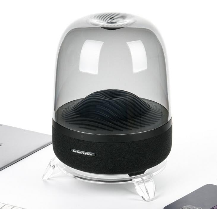 Coyktonty Speaker Stand for Harman/Kardon Aura Studio3/4 Wireless Portable Bluetooth Speaker Mount Desktop Stand Holder (Transparent) - color: Transparent
