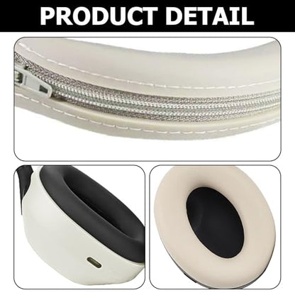 3 Set Case Cover for Sony WH-1000XM5 Headphones,Embody Ear Pad Cover/Headband Cover/Ear Cover Soft Silicone Headphones Accessories（Off White） - color: Off White