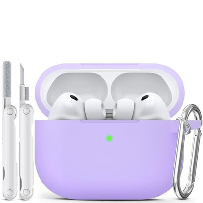 for AirPods Pro 3 Case 2025,Come with Cleaner Kit,Purple | Silicone Protective Cover for Airpod Pro 3rd Generation Case with Keychain,for Women Men,One-Piece Design,Shockproof - color: F-Purple