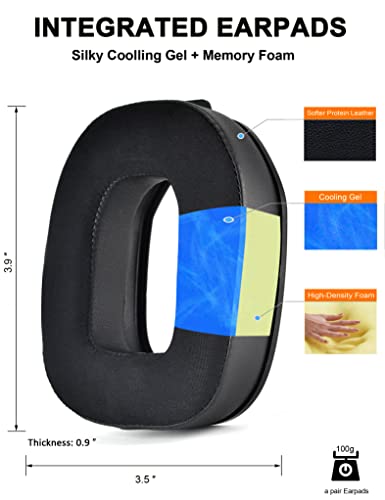 Defean Earpads for Astro A50 Gen4 / A50 Gen5 / A50X (Cooling Gel) | Ear pads and Microphone Foam, Upgrade High-Density Noise Cancelling Foam, Ear Cushions Added Thickness - color: Cooling Gel