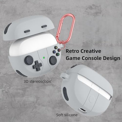 Silicone Case Compatible with Bose Ultra Open Earbuds with Cleaning Kit, Cute Game Design Soft Protective Cover Compatible with Bose Open Ear Cover - color: Gray