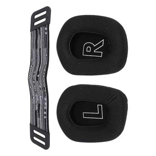 Earpad Replacement, Breathable Ear Pads Cushions, Mesh Cloth Earpads Accessories with Headband Replacement, Elastic Headset Ear Cushions Compatible with G733, G335 Headset