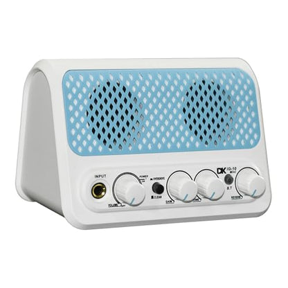 DeKode iG-10Mini 10W Desktop Guitar Amplifier | BT 5.0, 2 Channels (Clean/Overdrive), 1.75” Speaker, Headphone Out, USB-C Rechargeable, 15m Range, Up to 5 Hours Playtime - color: White