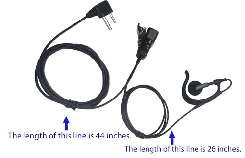 CYen Two-Way Radio Earpiece Compatible Midland Ear-Clip Headset for Midland Walkie Talkie Earpiece GXT1000VP4 T51VP3 T10 X LXT600VP3 2 Pack