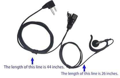 CYen Two-Way Radio Earpiece Compatible Midland Ear-Clip Headset for Midland Walkie Talkie Earpiece GXT1000VP4 T51VP3 T10 X LXT600VP3 2 Pack