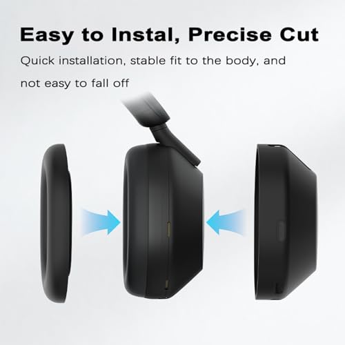 Silicone Cover for Sony WH 1000XM6 Headphone Case Protector, WH 1000XM6 Accessories (Black) - color: Black