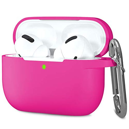 Hamile Compatible with AirPods Pro Case Protective Silicone Airpod Case Shockproof Cover Skin for Apple Airpod Pro 2019 Charging Case, Rose - color: 2-Rose Pink