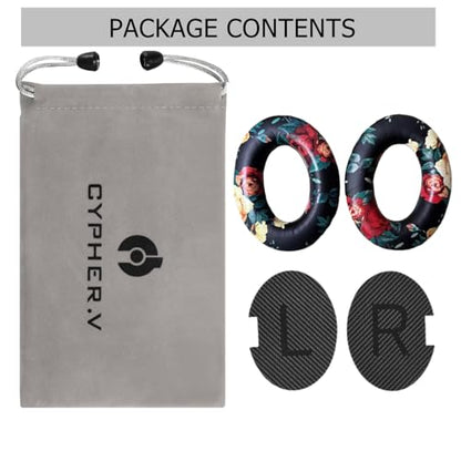 Headphones Replacement Ear Pads Cover, EarPads Cushion for Bose Quietcomfort QC15 QC25 QC35 35 ii -1 Pair (Flower Black) - color: Flower Black
