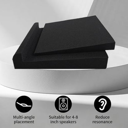 Studio Monitor Acoustic Isolation Pad for Speakers and Soundbar, High Density Foam Vibration Absorbing Riser Stand Mat for Home Theater Desktop Subwoofer - size: 28X9.5X4cm