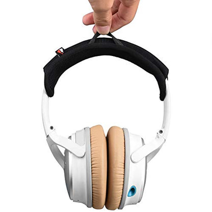 QC35 Headband Cover for Beats Solo 3, Solo HD, QC25, Soundlink AE II Universal Replacement Head Band Protector with Zipper, Headband Cover Cushion Protector Pad for Headphones (Small, Black) - size: Max for 1-1/2''W cushion pad