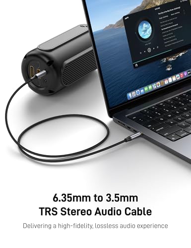 2 Pack 3.3FT 3.5mm 1/8" TRS Male to 6.35mm 1/4" Stereo Male Adapter Audio Cable Cord Cable for Guitar, Laptop, Home Theater Devices, Speaker and Amplifiers. - size: 3.3FT