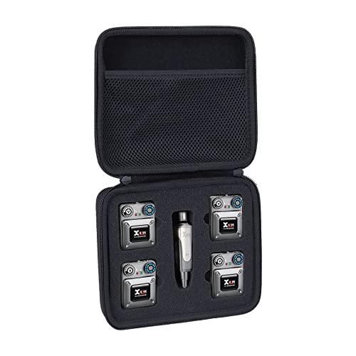co2CREA Hard Case for Xvive U4 U4R U4R2 U4R4 Wireless Monitoring System | IEM System Transmitter Beltpack Receiver Compatibility, Portable Travel Case Replacement, Protective Storage Bag - size: for Xvive U4R4