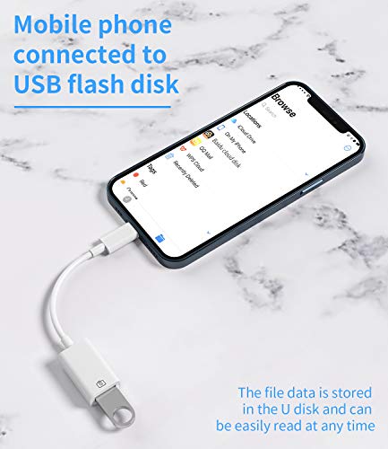 Zoyuzan Lightning Male to USB Female Adapter OTG Cable for Apple iPhone 11 12 Mini Max Pro XS XR SE2 7 8plus Ipad Air3 A Camera Memory Card Reader - color: Lightning to USB 1Pack