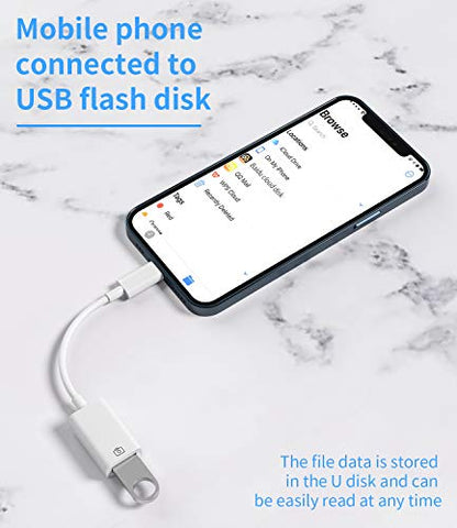 Zoyuzan Lightning Male to USB Female Adapter OTG Cable for Apple iPhone 11 12 Mini Max Pro XS XR SE2 7 8plus Ipad Air3 A Camera Memory Card Reader - color: Lightning to USB 1Pack