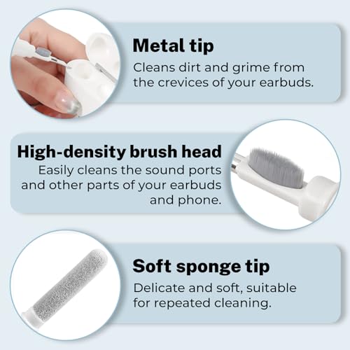 Earphone Cleaning Kit Phone Cleaner- Wireless Bluetooth Earphone Maintenance Brush, Charging Port Cleaner Earbud Cleaning Kit (Blue) - color: White
