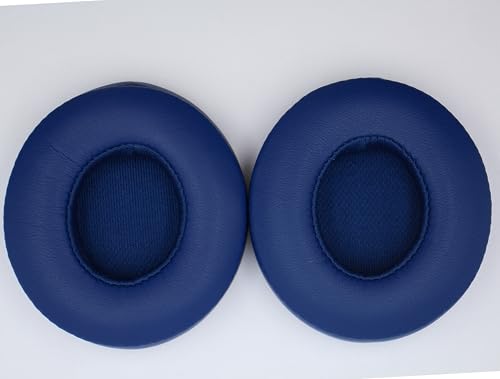 Headphone Replacement Ear Pad Cover Compatible with Beats by Dre Solo3 Solo2 Wired Wireless Headphones Protein Leather Memory Foam Headphone Cushion Ear Muffs-Indigo Blue - color: indigo blue