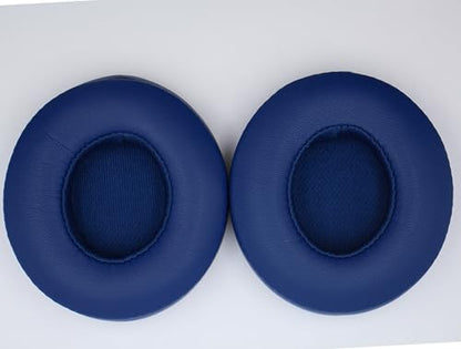 Headphone Replacement Ear Pad Cover Compatible with Beats by Dre Solo3 Solo2 Wired Wireless Headphones Protein Leather Memory Foam Headphone Cushion Ear Muffs-Indigo Blue - color: indigo blue