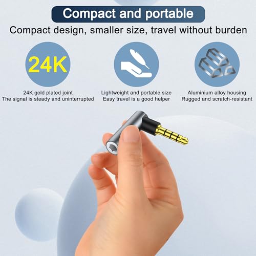 3 Pack Angle 3.5mm Male to Female Audio Adapter，90 Degree Right Angle 3.5mm 1/8" TRRS Stereo Jack Coupler Gold Plated Connectors, for Mobile Phones,Tablets,Car Audio,Speakers (Angle M to F) - style: Angle M to F
