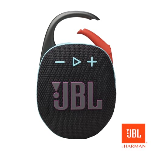 JBL Clip 5 - Ultra-Portable Waterproof Speaker - Black | Ultra-portable JBL Pro Sound, Redesigned carabiner, Up to 12 hours of playtime plus 3 hours with Playtime Boost - color: Black & Orange