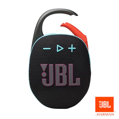 JBL Clip 5 - Ultra-Portable Waterproof Speaker - Black | Ultra-portable JBL Pro Sound, Redesigned carabiner, Up to 12 hours of playtime plus 3 hours with Playtime Boost - color: Black & Orange