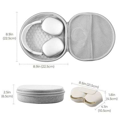 ProCase AirPods Max & AirPods Max 2 Travel Case with Sleep Mode Cover | Shockproof EVA Shell with Soft Lining, Mesh Pocket, Hand Strap & Carabiner for Travel - Grey - color: Grey, size: Sleep Mode Version