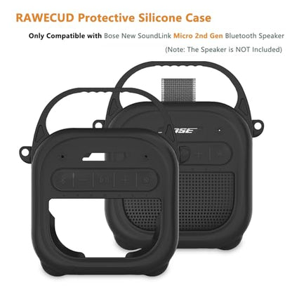 Silicone Cover Case for Bose SoundLink Micro 2 Bluetooth Speaker, Black - color: Black Case