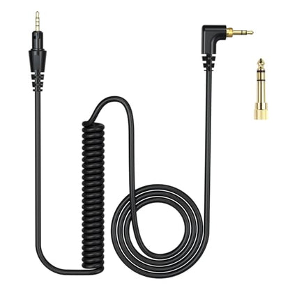 Replacement Audio Cable Compatible with Pioneer HDJ-X5 HDJ-X7 HDJ-S7 HDJ-CUE1 Headphones, Extendable Spring Coiled Cord with 3.5mm Stereo Plug & 6.3mm Adapter