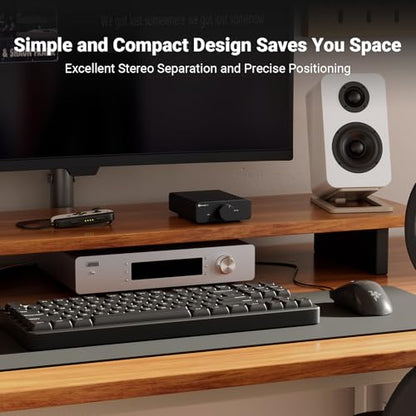 Fosi Audio GR40 Tube Preamplifier with DAC, Stereo Headphone Amplifier 3.5mm Home Audio and V3 Stereo Amplifier Home Audio 2 Channel Audio Component for Passive Bookshelf Tower Speakers Desktop Home T