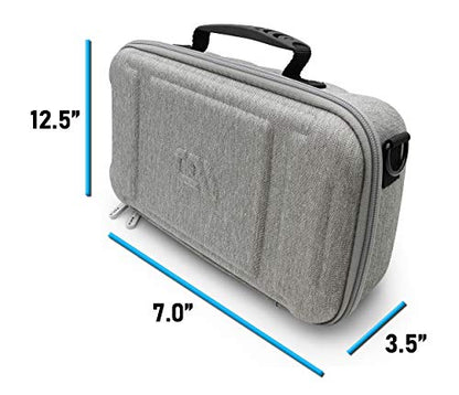 CASEMATIX Gray Audio Mixer Case Compatible With Yamaha AG06MK2 USB Interface or Yamaha AG03MK2 Audio Mixers & Recording Accessories - Includes Carry Case Only with Shoulder Strap and Carry Handle