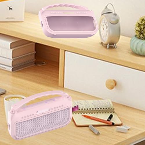 JCHPINE Silicone Cover and Carrying Case for Bose SoundLink Flex Speaker | Protective Cases with Handle and Shoulder Strap, Soft Silicone Cover and Hard Travel Case (Pink) - color: Pink Case