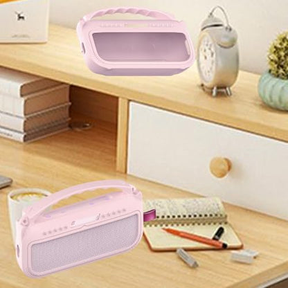 JCHPINE Silicone Cover and Carrying Case for Bose SoundLink Flex Speaker | Protective Cases with Handle and Shoulder Strap, Soft Silicone Cover and Hard Travel Case (Pink) - color: Pink Case