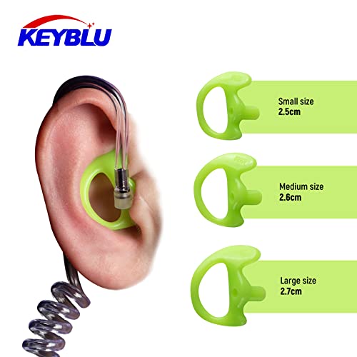 Universal Radio Replacement Earmold, Insert Soft Silicone Earmold Earbud Earplug for Two-Way Radio Coil Tube Audio Kits for Walkie Talkie Acoustic Earpiece Headset (Green, Medium, 2 Pair) - color: Green