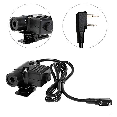 AngelReally U94 PTT Military Adapter Mobile 2 Pin 7.0mm Plug Push to Talk for Kenwood/Baofeng Radio