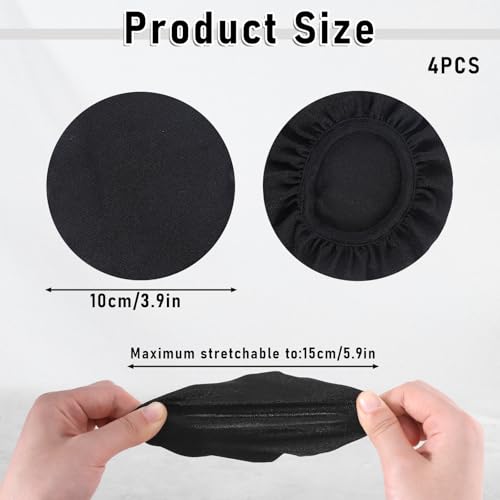 Piriuuo 2 Pairs Headphone Covers, Washable Headphone Ear Covers Stretchable Headphone Covers for Ears Black Headset Ear Covers Earphone Covers Headphone Ear Covers Replacement