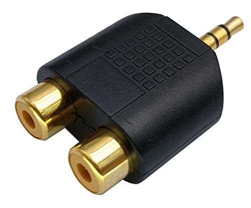3.5mm to RCA Splitter Adapter Gold Plated 3 Poles 3.5mm (1/8 inch) Stereo Audio Male to 2 RCA Female AUX Audio Y Splitter Adapter Converter (5Pack)