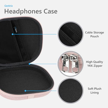 Geekria NOVA On-Ear Headphones Case Compatible with JBL Tune 510BT/660NC/560BT/500BT, Jr 310BT, Replacement Hard Shell Travel Bag with Cable Storage (Pink) - color: Pink