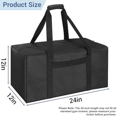 COOLBEBE 24x12x12 Inch Travel Duffle Bag, 53L Mid-Size Weekender, Black | Water Resistant for Overnight Trips, Camping, and Sports Gear Hauling - size: 24” x 12” x 12”