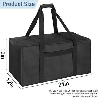 COOLBEBE 24x12x12 Inch Travel Duffle Bag, 53L Mid-Size Weekender, Black | Water Resistant for Overnight Trips, Camping, and Sports Gear Hauling - size: 24” x 12” x 12”