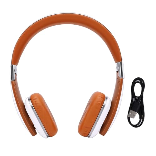 Wireless Headphones, Over Ear Headphones, Foldable Lightweight Stereo Headset, Ideal for Travel Smartphone Computer Laptop, Support Dual Device Simultaneously (White) - color: White