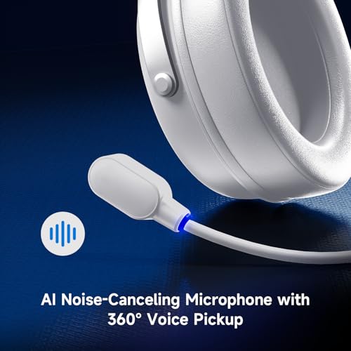V9 PRO Wireless Gaming Headset 7.1 Surround Sound for PS5 PS4 PC SWITCH TOPSPEED Gaming Headphones, Noise Canceling Mic, 250Hr Battery, Low 15ms Latency, Lightweight, BT 5.3 FPS Games Icy&White - color: V9PRO-IcyWhite