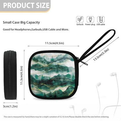 Green Portable Wireless Headphone Case, Earphone Storage Bag Carrying Case, Earbud Holder with Handle - color: Green