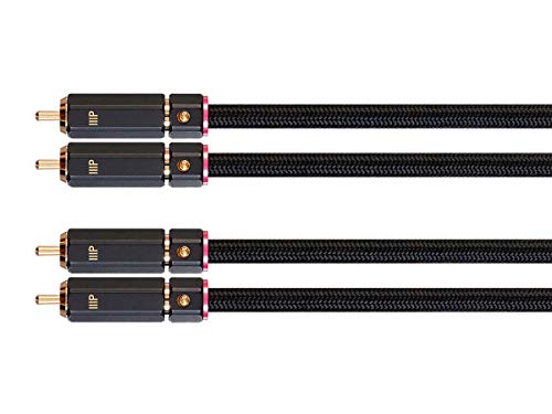 Monoprice - 138076 Male RCA Two Channel Stereo Audio Cable - 3 Feet - Black, Gold Plated Connectors, Double Shielded with Copper Braiding - Onix Series - size: 3 Feet, style: 2x RCA to 2x RCA