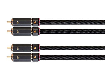 Monoprice - 138076 Male RCA Two Channel Stereo Audio Cable - 3 Feet - Black, Gold Plated Connectors, Double Shielded with Copper Braiding - Onix Series - size: 3 Feet, style: 2x RCA to 2x RCA