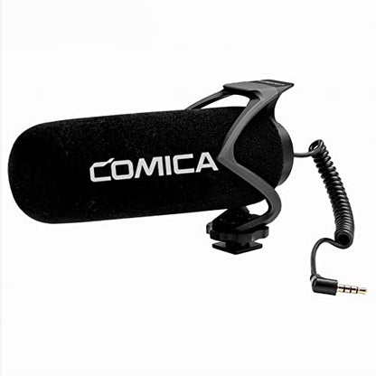 COMICA CVM-V30 LITE External Microphone for Camera, Gun Microphone, External Microphone, Directional Microphone, Camera, Smartphone Compatible, Black