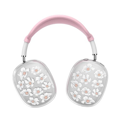 for Apple AirPods Max,Clear Flower Soft TPU Case for Women Girly,Lily | Ear Pad Case Cover/Ear Cups Cover/Headband Cover for AirPods Max Headphones (2024/2020)Transparent AirPod Max (USB-C) - color: Lily