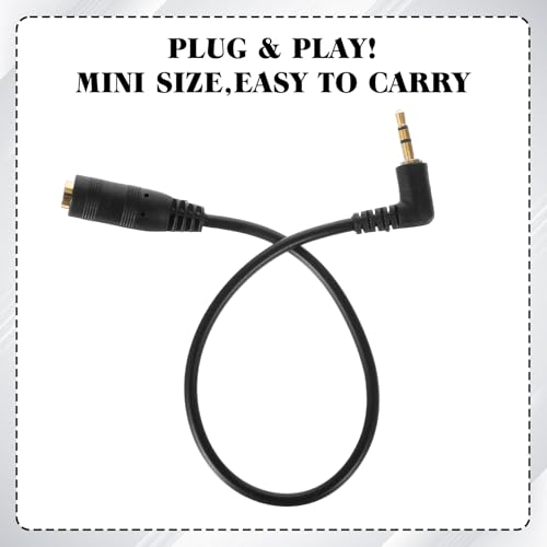 2 Pcs 2.5mm Male to 3.5mm Female Adapter Gold Plated 2.5mm Male to 3.5mm Female Stereo Audio Jack Adapter Cable 90 Degree Right Angle Connector 6 inch Cord for Radios, Headphones, Recorder, Camera