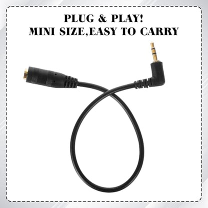 2 Pcs 2.5mm Male to 3.5mm Female Adapter Gold Plated 2.5mm Male to 3.5mm Female Stereo Audio Jack Adapter Cable 90 Degree Right Angle Connector 6 inch Cord for Radios, Headphones, Recorder, Camera