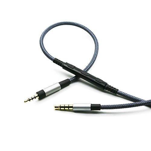 Replacement Audio Cable Compatible with Sennheiser Momentum 4, PXC550, PXC550-II, PXC480, ACCENTUM Plus Headphone, Remote Volume Control Mic Compatible with iPhone