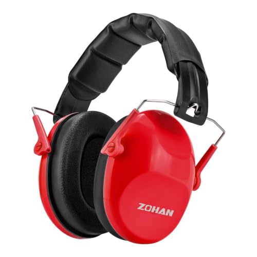 ZOHAN 032 Kids Noise Cancelling Headphones - 25dB NRR Kids Ear Protection, Hearing Protection Safety Ear Muffs for School Monster Truck Fireworks Traveling Studying Concerts Autism - Red - color: Red